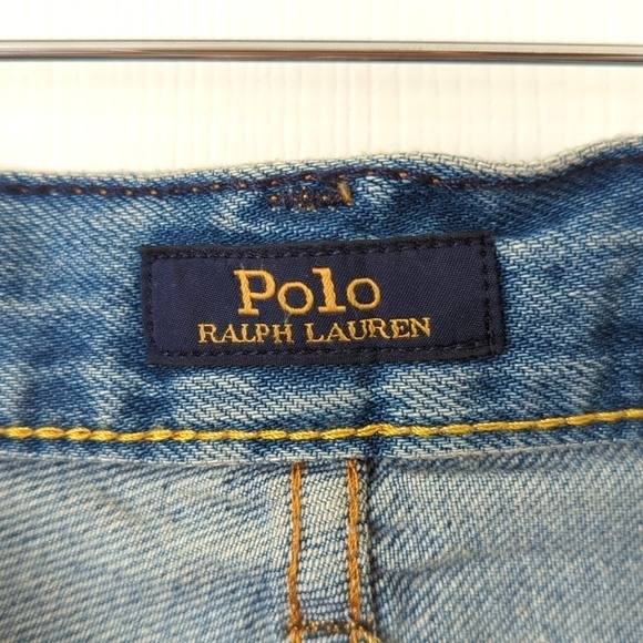 Polo Ralph Lauren The Sullivan Slim Classic Medium Wash Raw Hem Jean Shorts 18 - Picture 4 of 12
